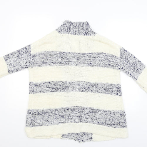 F&F Womens White Striped  Cardigan Jumper Size 6