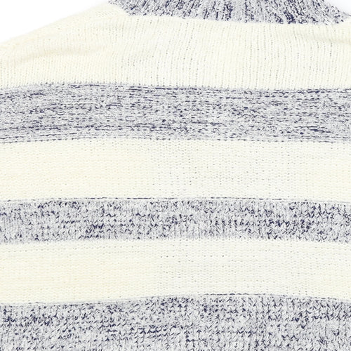 F&F Womens White Striped  Cardigan Jumper Size 6