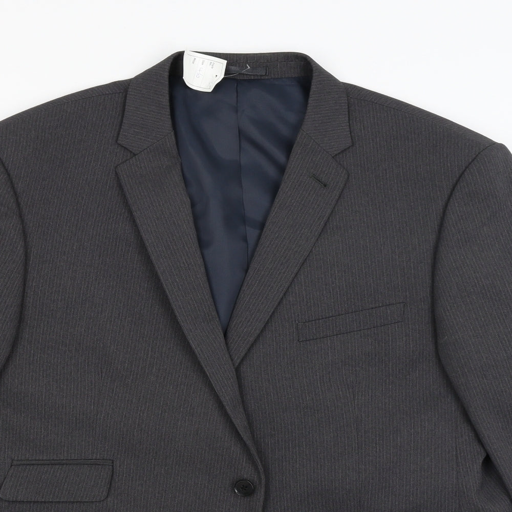 TAYLOR&WRIGHT Mens Grey Striped  Jacket Blazer Size 46