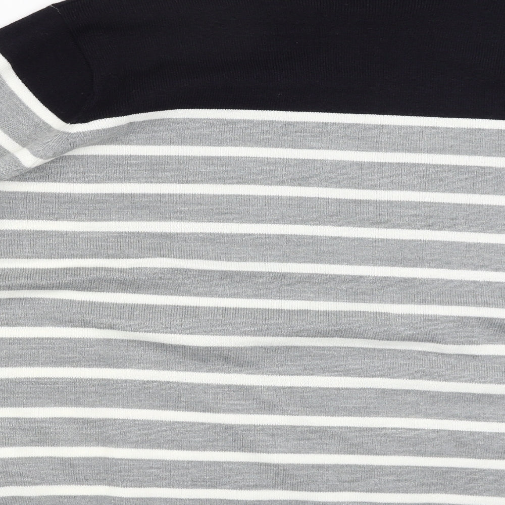 Cedar Wood State Mens Grey Striped  Pullover Jumper Size L