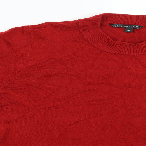 love knitwear Womens Red   Pullover Jumper Size 20