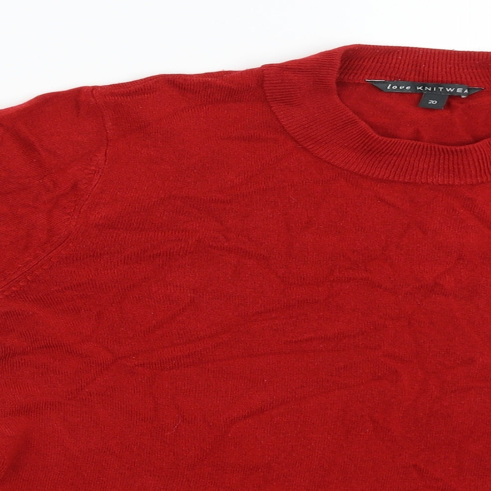 love knitwear Womens Red   Pullover Jumper Size 20