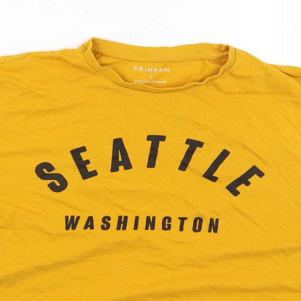 Primark Womens Yellow   Basic T-Shirt Size L  - Seattle Washington