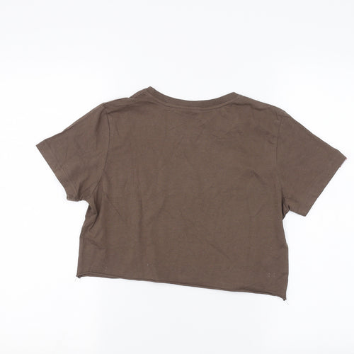 Lazy Lady Womens Brown   Cropped T-Shirt Size 14
