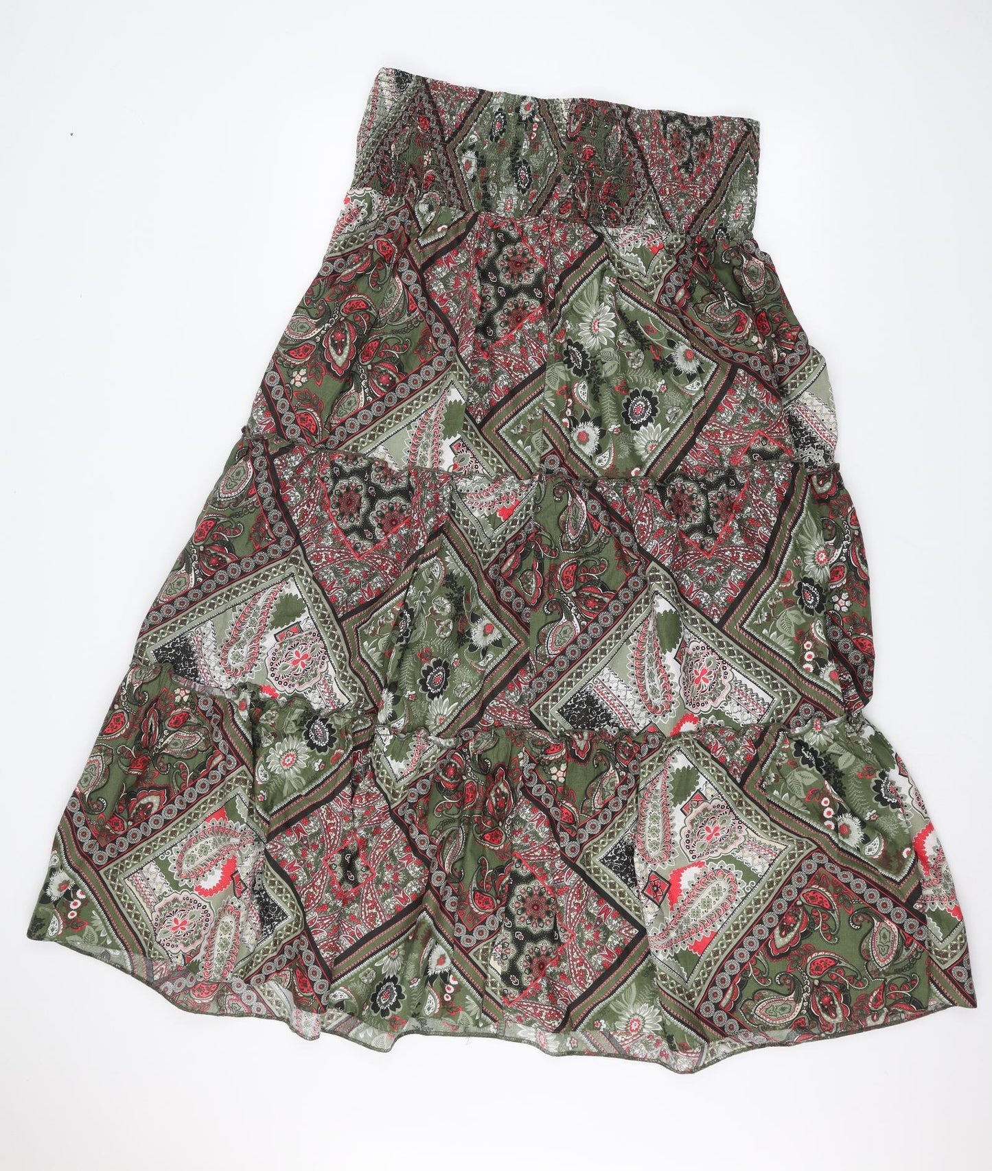 Preworn Womens Green Floral  A-Line  Size 26