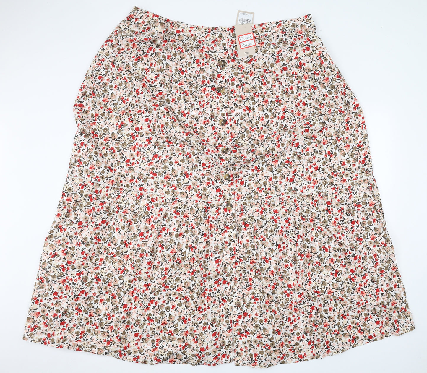 TU Womens Pink Floral  A-Line Skirt Size 24