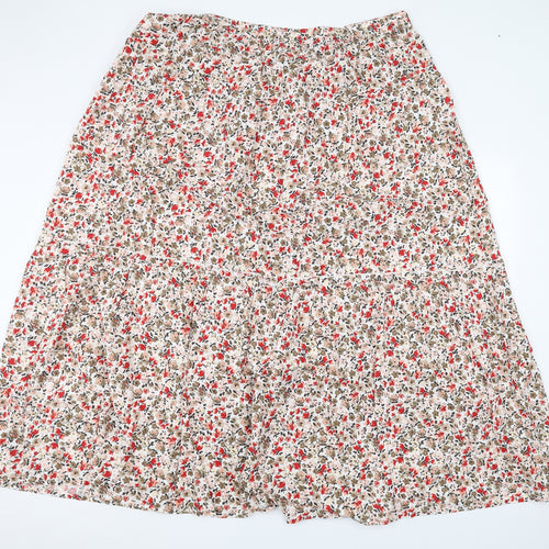 TU Womens Pink Floral  A-Line Skirt Size 24