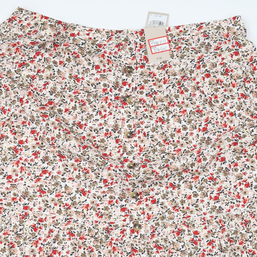 TU Womens Pink Floral  A-Line Skirt Size 24