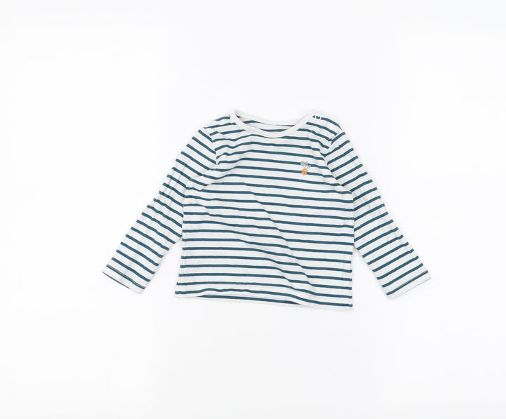 TU Baby White Striped Basic T-Shirt Size 6-9 Months
