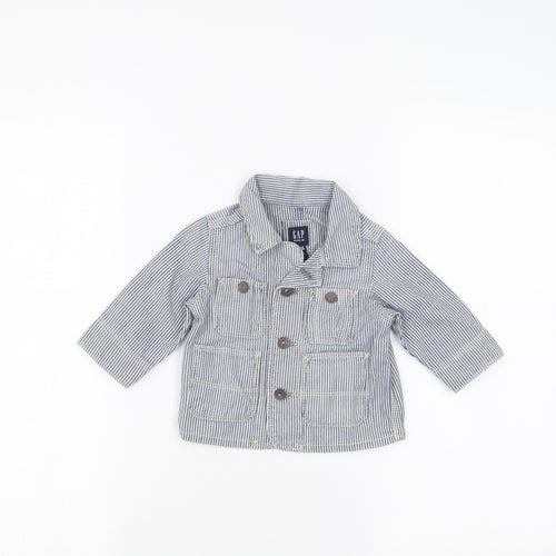 Gap Baby Blue Striped  Basic Button-Up Size 3-6 Months