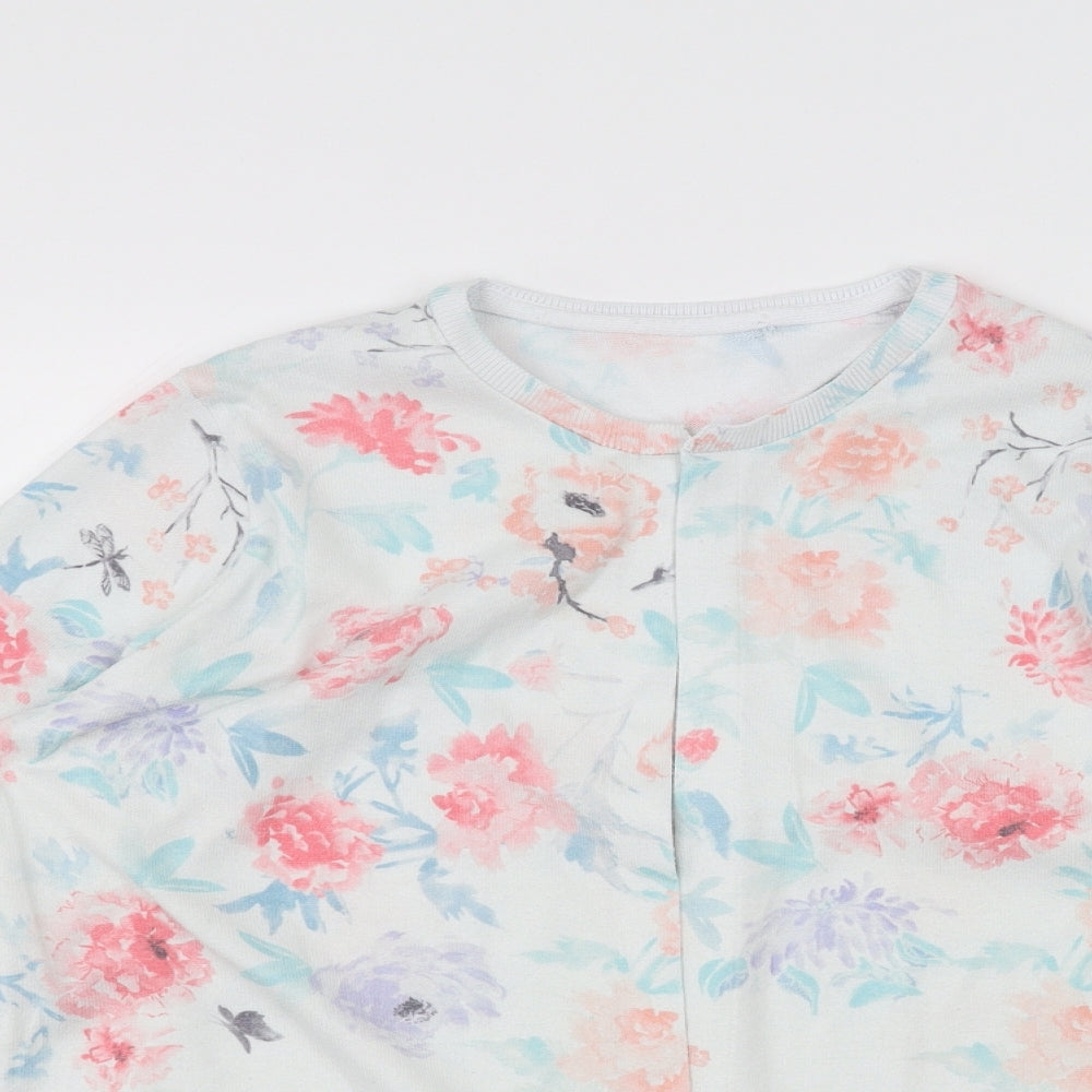 TU Womens White Floral  Cardigan Jumper Size 14