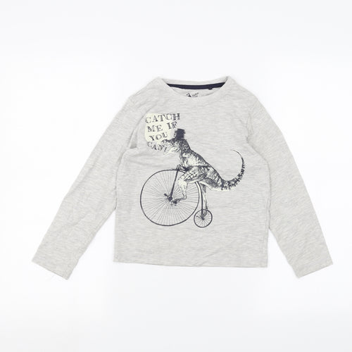 TU Boys Grey   Basic T-Shirt Size 6 Years  - Dinosaur