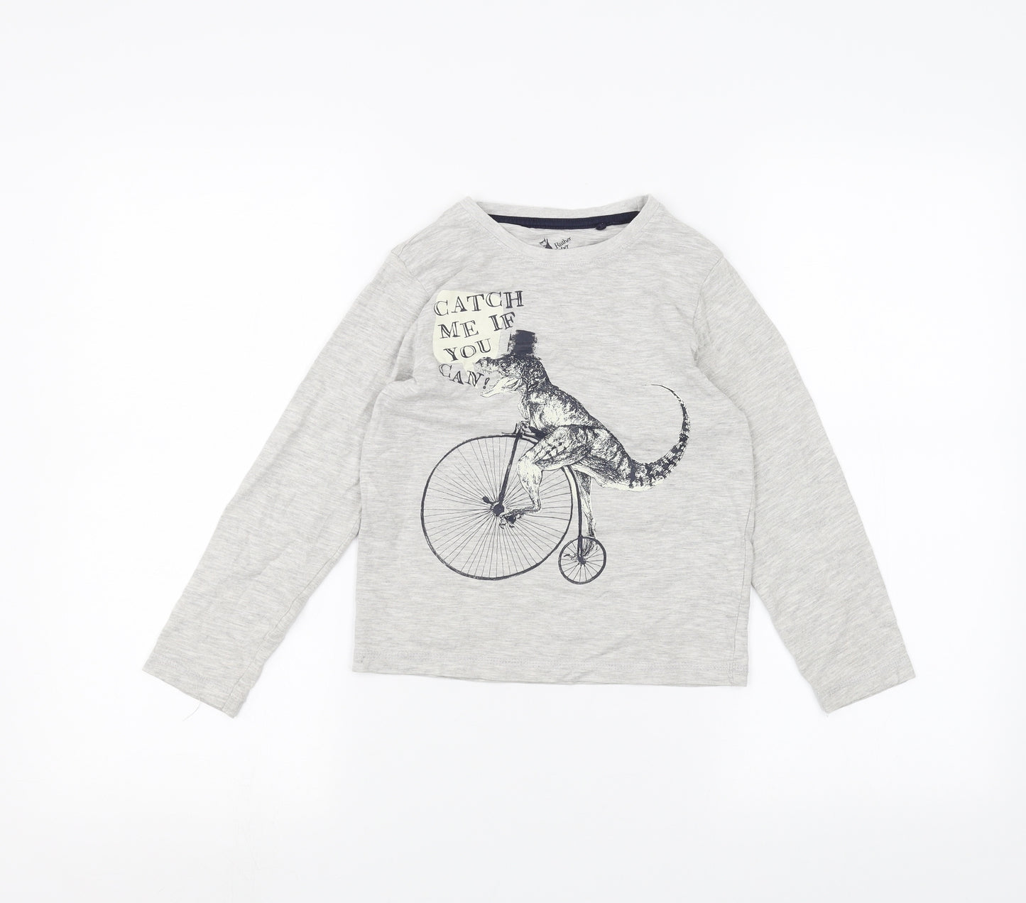 TU Boys Grey   Basic T-Shirt Size 6 Years  - Dinosaur