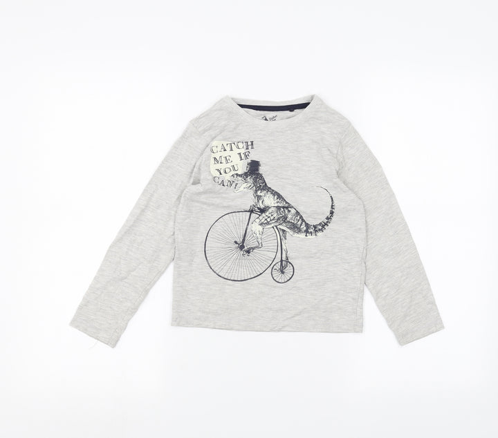 TU Boys Grey   Basic T-Shirt Size 6 Years  - Dinosaur