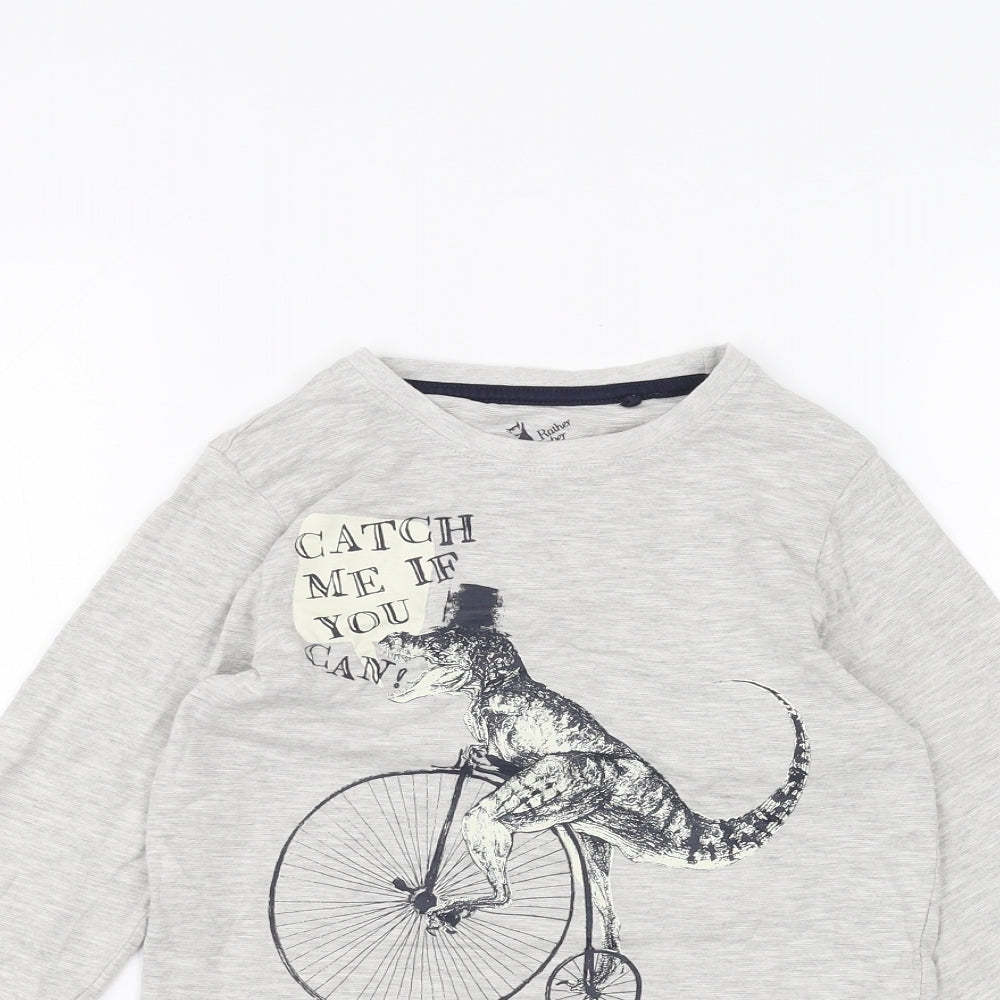 TU Boys Grey   Basic T-Shirt Size 6 Years  - Dinosaur