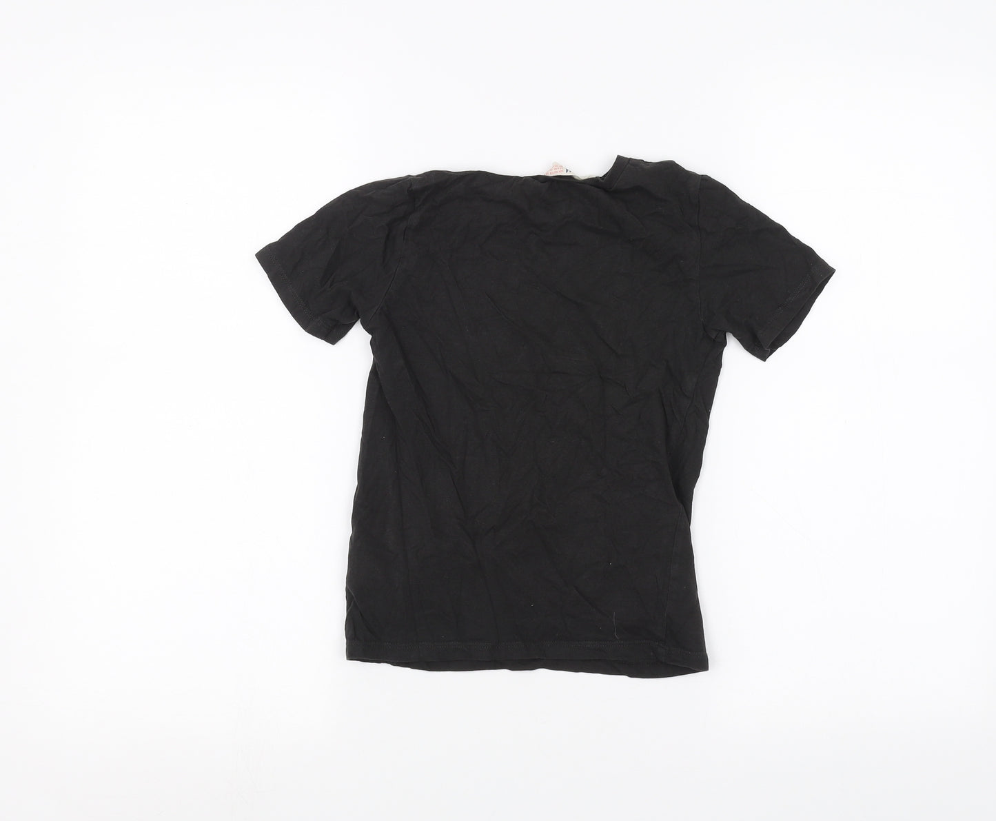 H&M Girls Black   Basic T-Shirt Size 7-8 Years  - Leopard