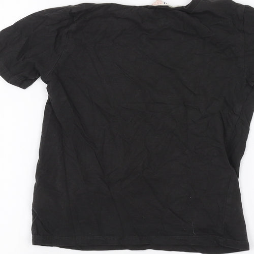 H&M Girls Black   Basic T-Shirt Size 7-8 Years  - Leopard