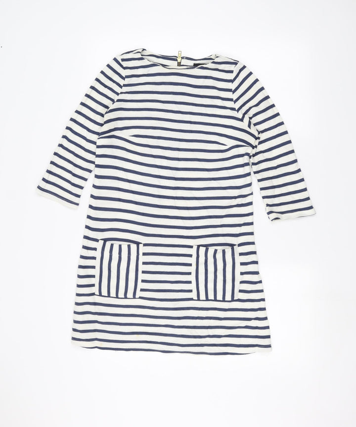 Topshop Womens White Striped  Pullover Jumper Size 8