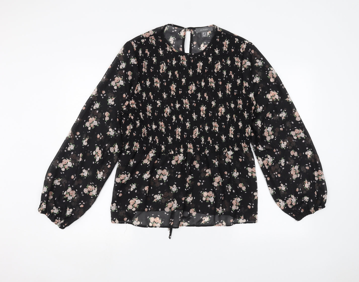 Primark Womens Black Floral  Basic Blouse Size 18