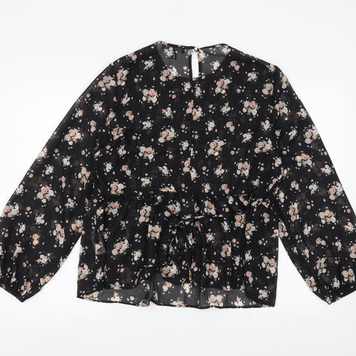 Primark Womens Black Floral  Basic Blouse Size 18