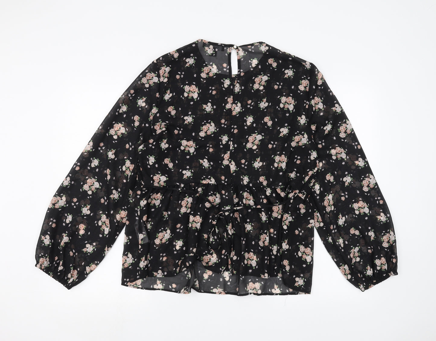 Primark Womens Black Floral  Basic Blouse Size 18