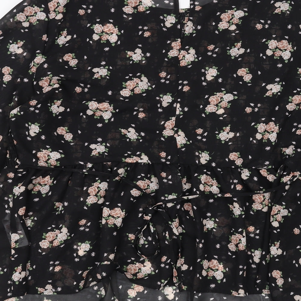 Primark Womens Black Floral  Basic Blouse Size 18