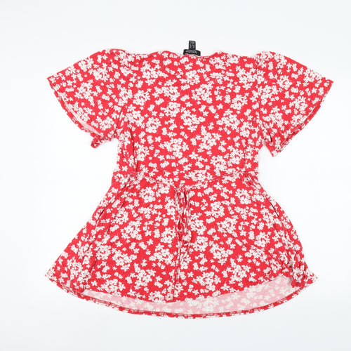 New Look Maternity Womens Red Floral  Basic T-Shirt Size 14