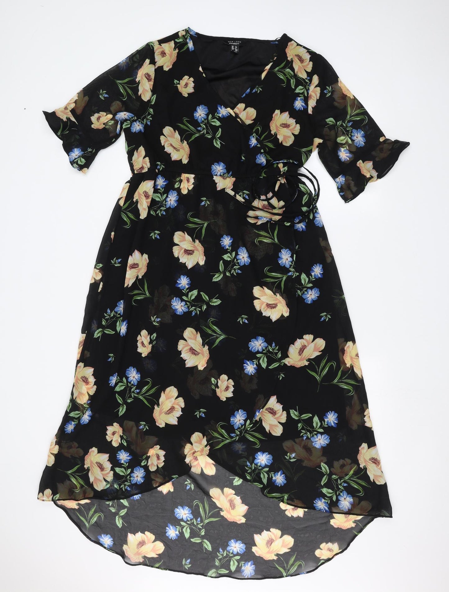 New Look Maternity Womens Black Floral  A-Line  Size 12