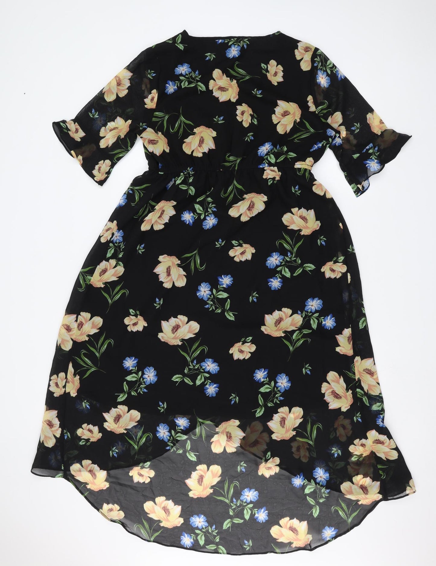 New Look Maternity Womens Black Floral  A-Line  Size 12