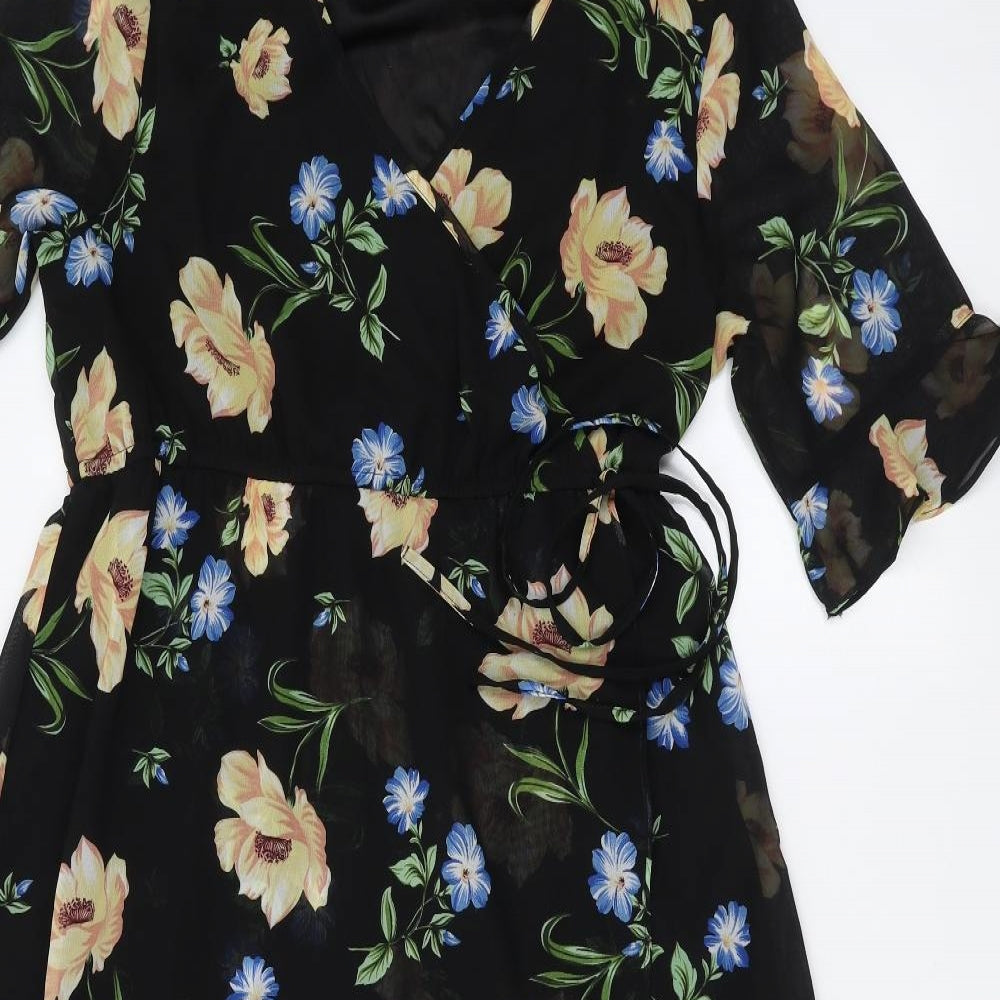 New Look Maternity Womens Black Floral  A-Line  Size 12