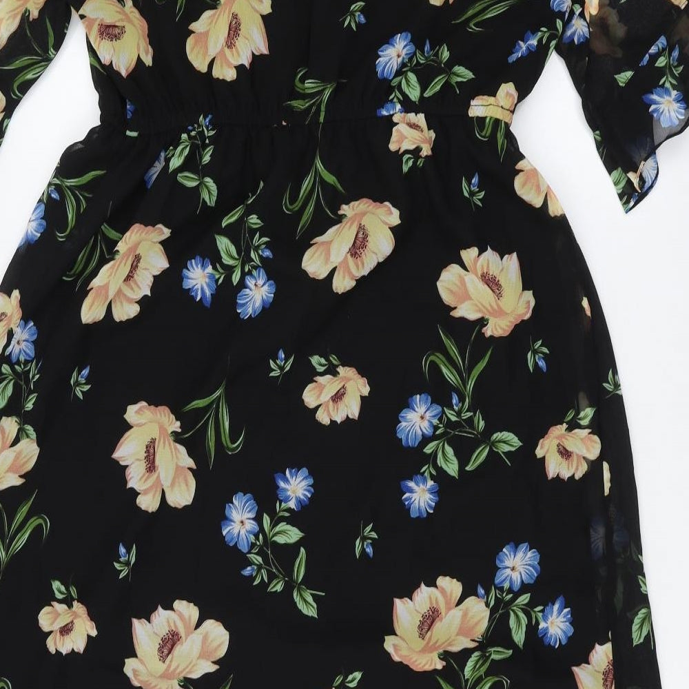 New Look Maternity Womens Black Floral  A-Line  Size 12