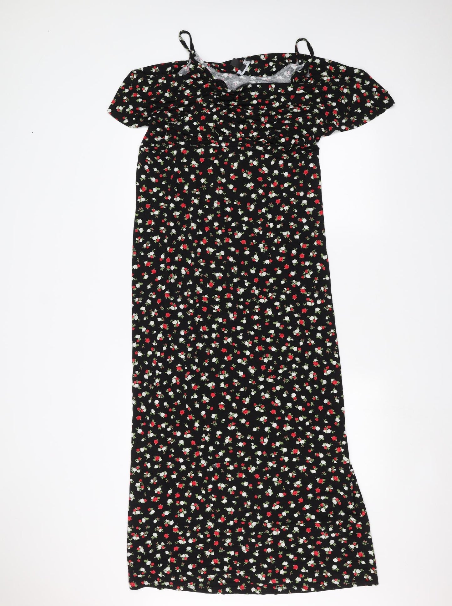New Look Womens Black Floral  A-Line  Size 16
