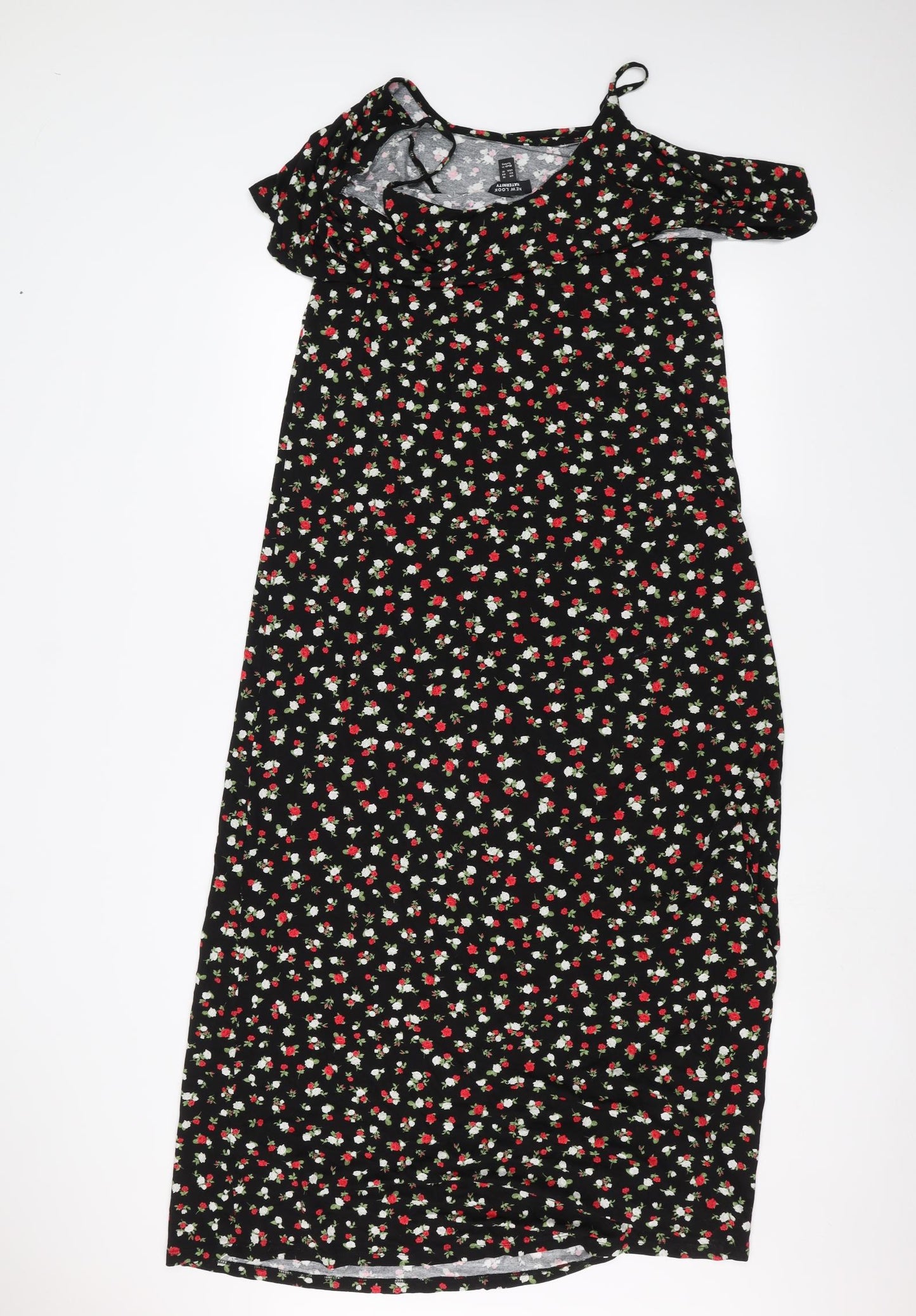 New Look Womens Black Floral  A-Line  Size 16