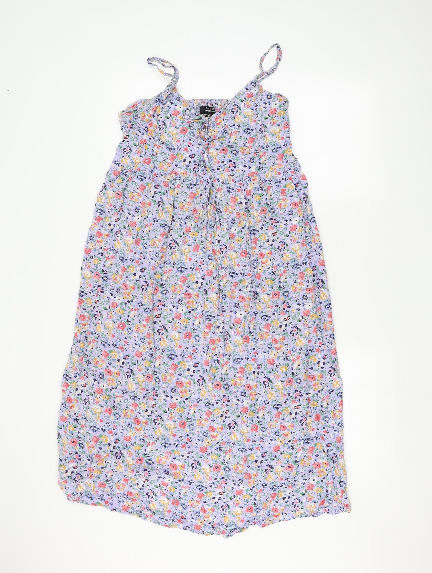 New Look Maternity Womens Purple Floral  A-Line  Size 14