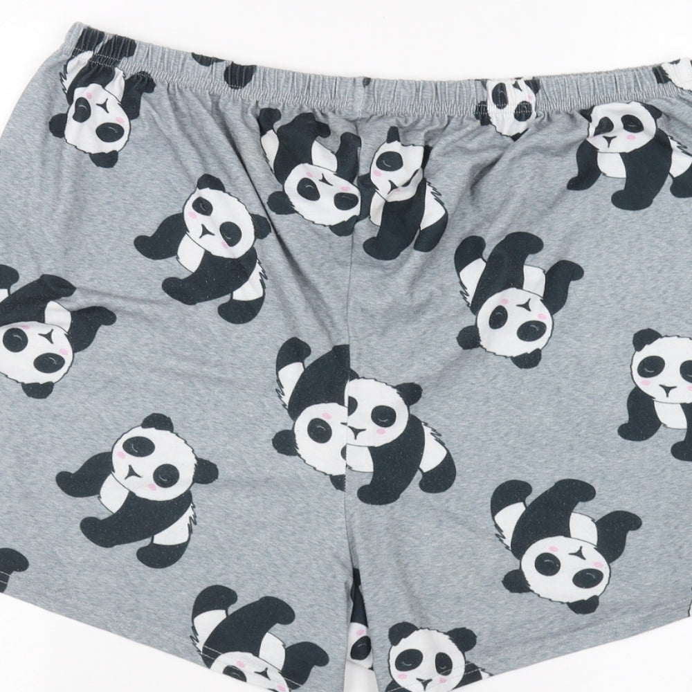 Boohoo Womens Grey   Sweat Shorts Size 16 - Panda
