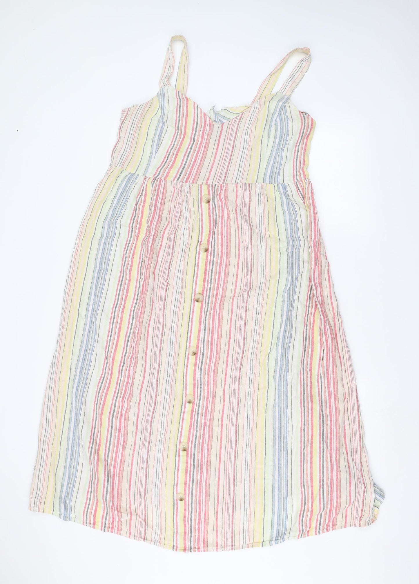 New Look Maternity Womens White Striped  A-Line  Size 14