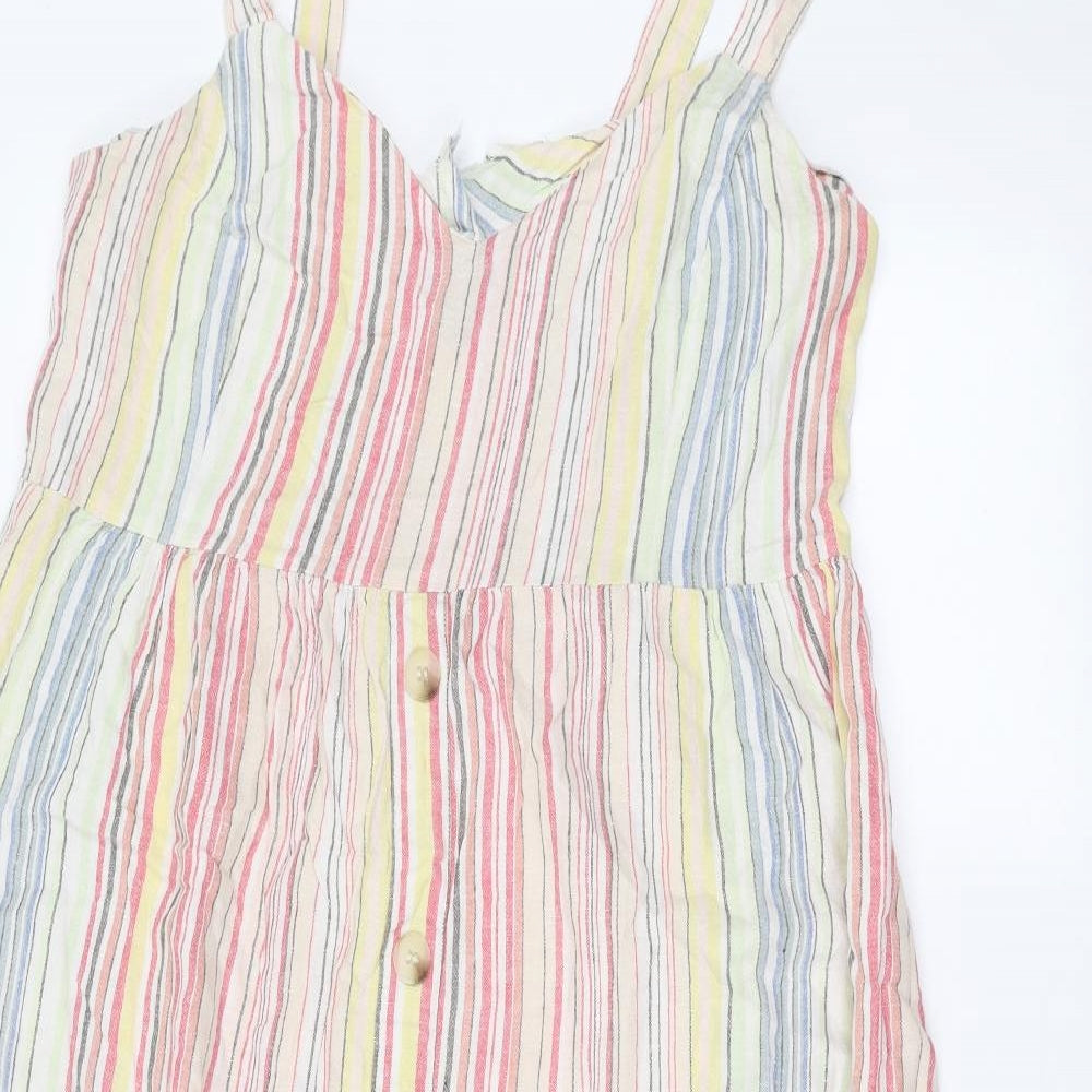 New Look Maternity Womens White Striped  A-Line  Size 14