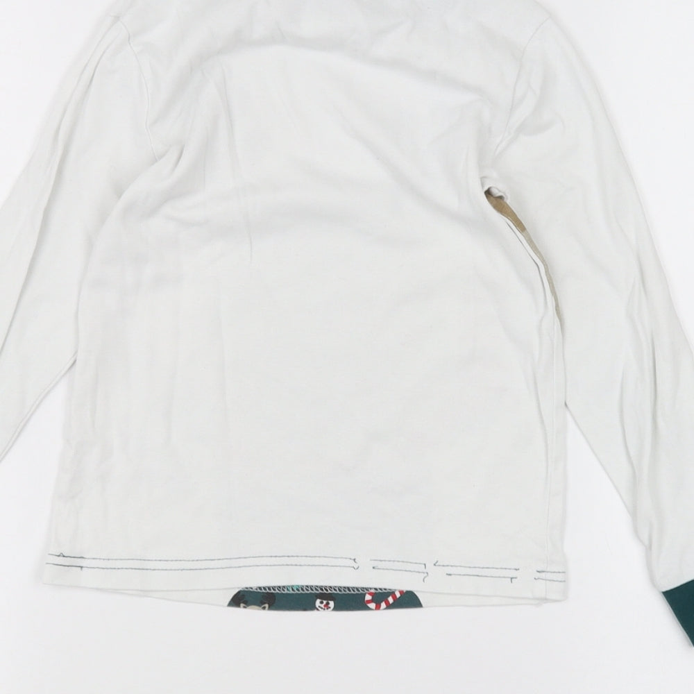 H&M Girls White   Basic T-Shirt Size 6-7 Years  - Christmas
