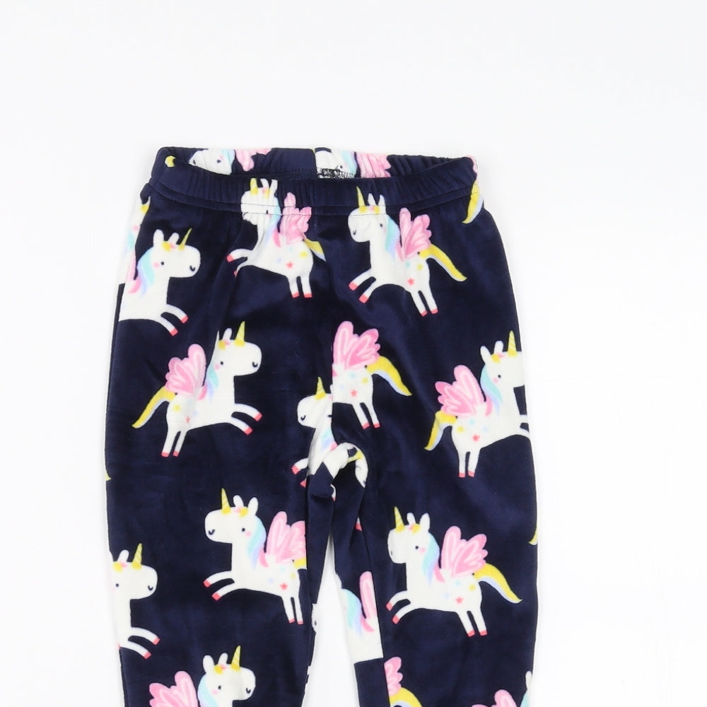 George Girls Blue   Sweatpants Trousers Size 2-3 Years - unicorn