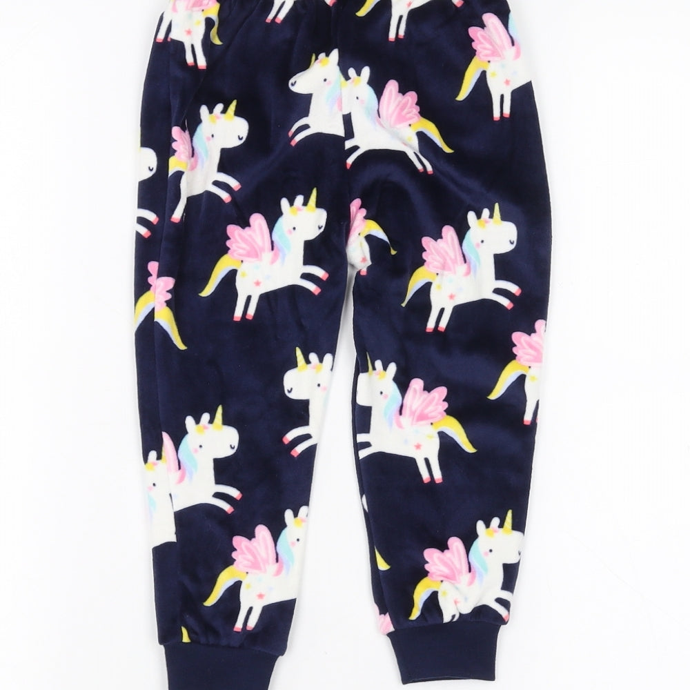 George Girls Blue   Sweatpants Trousers Size 2-3 Years - unicorn
