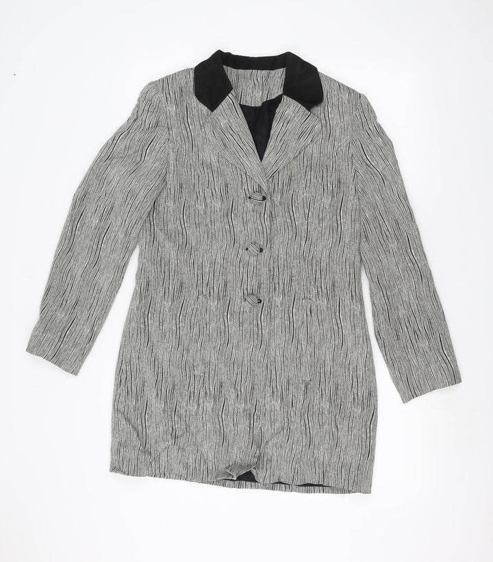 Gold Womens White Animal Print  Jacket  Size 10