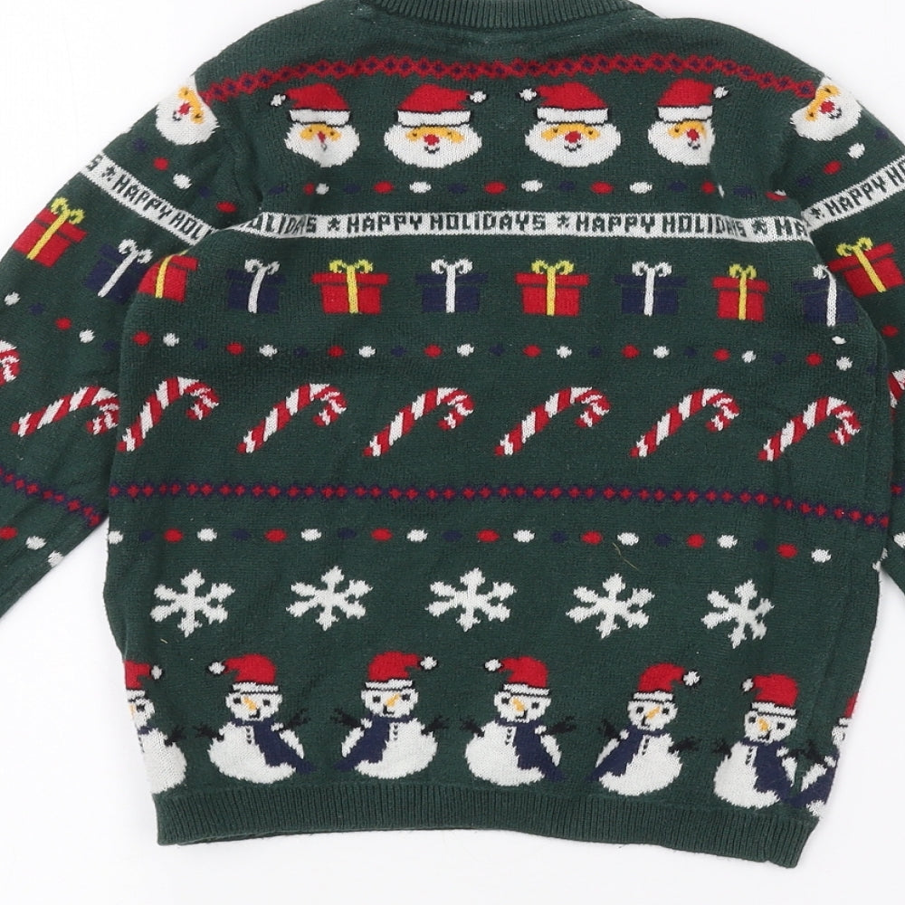 H&M Boys Green   Pullover Jumper Size 2-3 Years  - Christmas