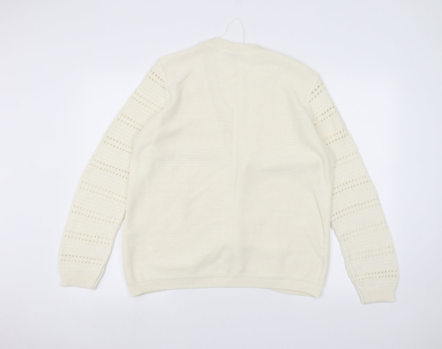 Damart Womens White   Cardigan Jumper Size 14