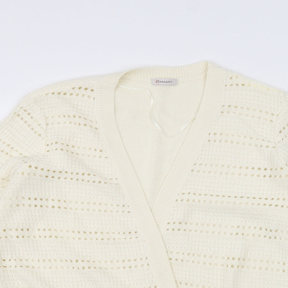 Damart Womens White   Cardigan Jumper Size 14