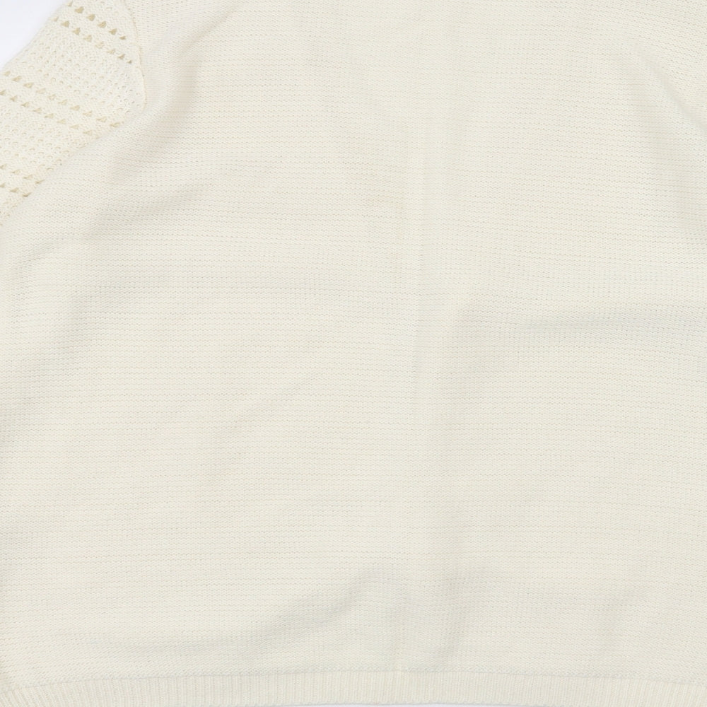 Damart Womens White   Cardigan Jumper Size 14