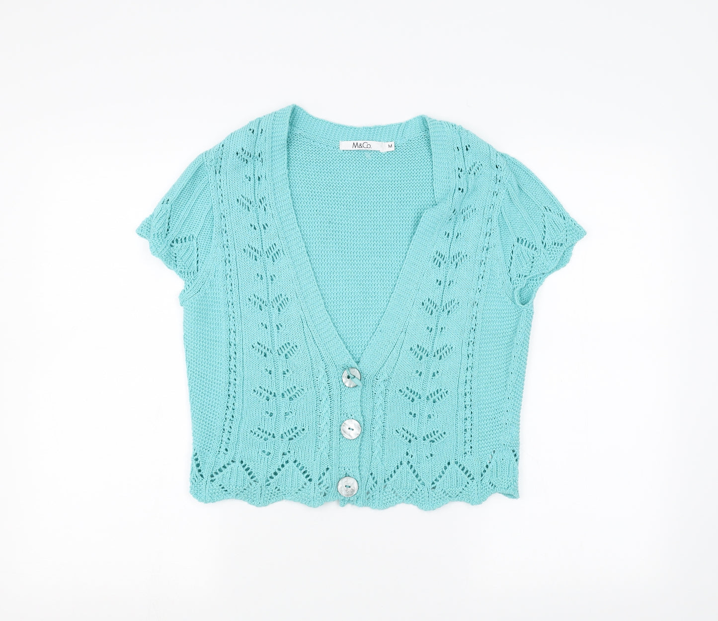 M&Co Womens Blue   Cardigan Jumper Size M