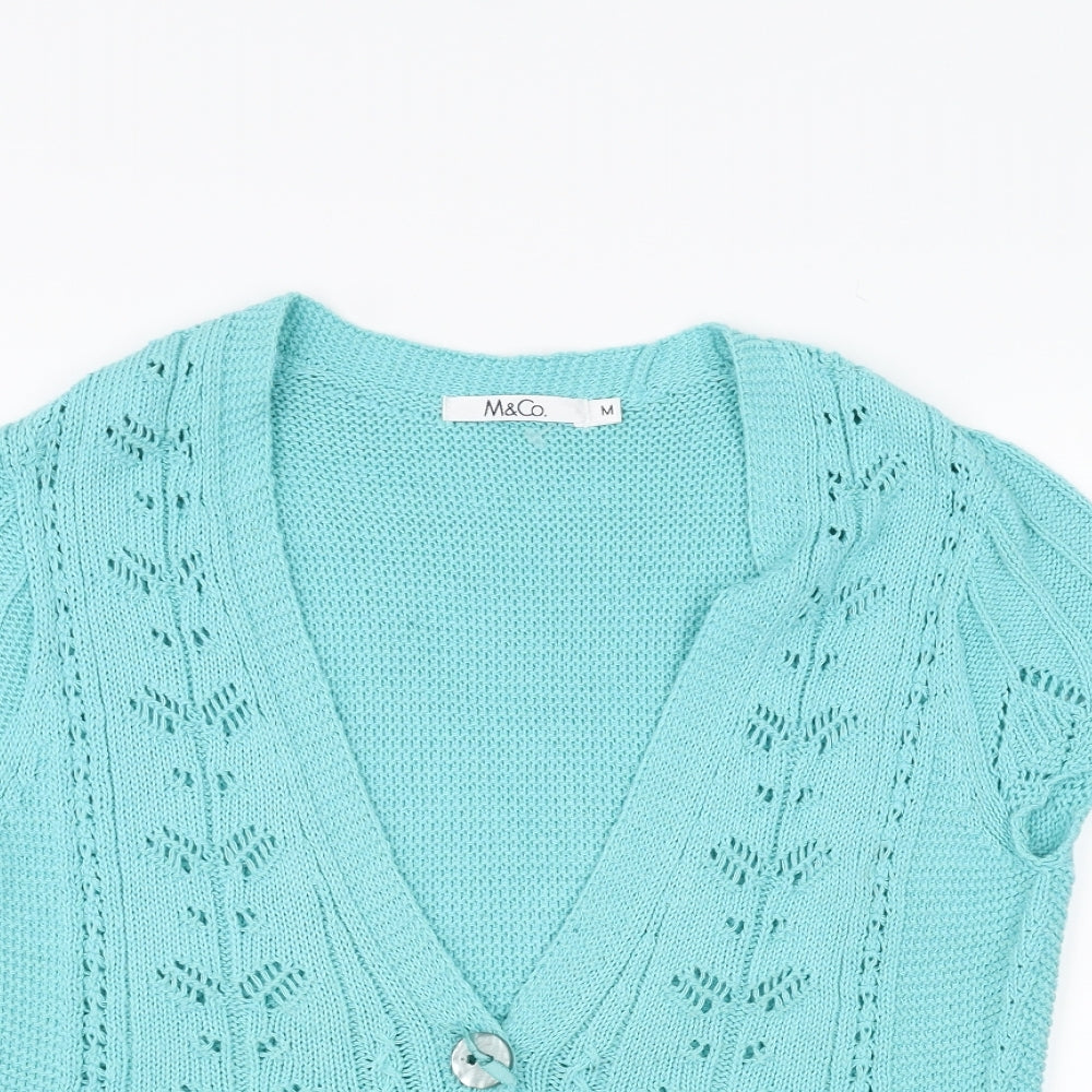 M&Co Womens Blue   Cardigan Jumper Size M