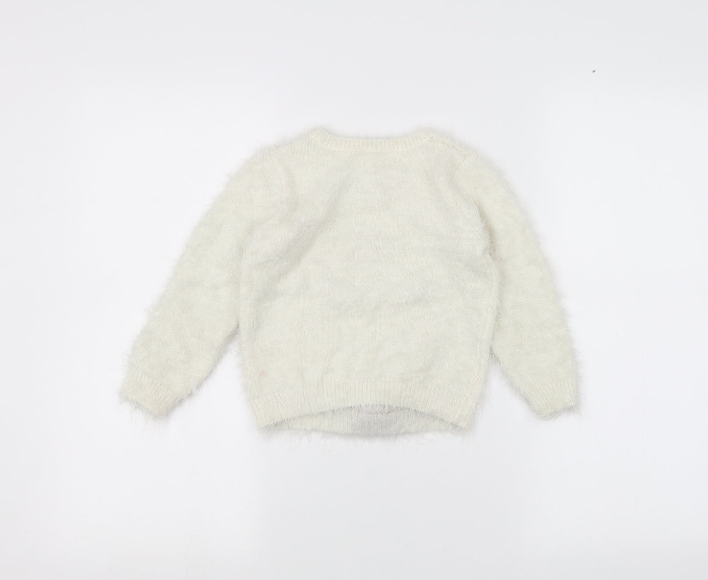 George Boys White   Pullover Jumper Size 5-6 Years  - Christmas