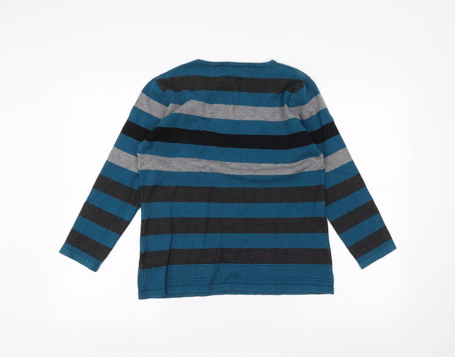 Elegance Womens Blue Striped  Pullover Jumper Size M