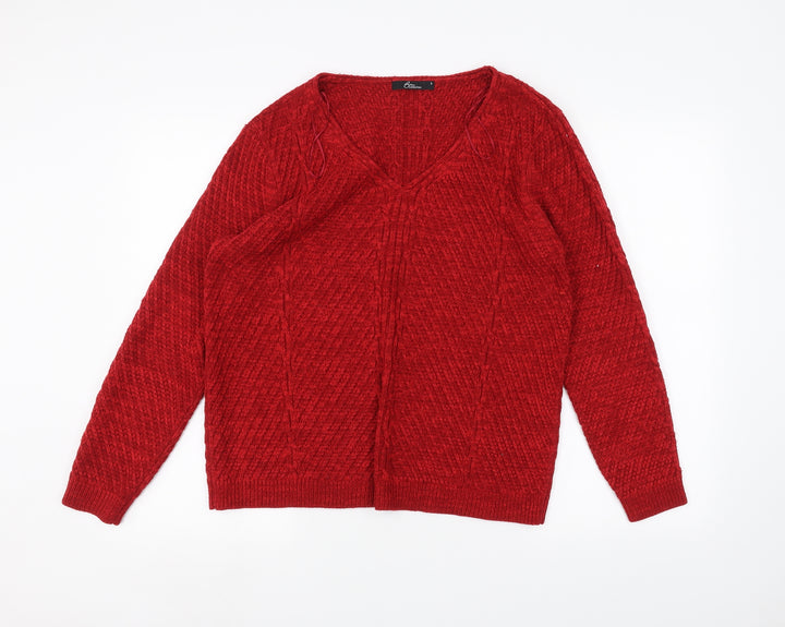 BM Womens Red Pullover Jumper Size S